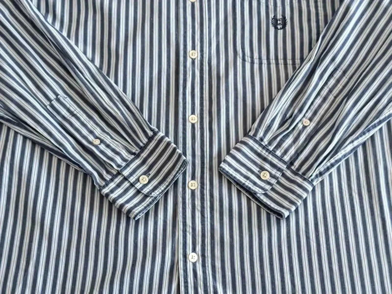 Chaps blue white stripes shirt Size L – photo 5